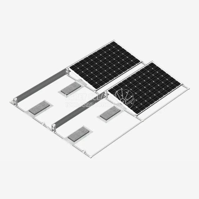 Fladt tag ballasteret solar monteringssystem (enkeltsidet)